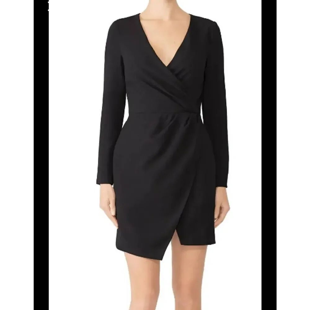 Black Halo Carie Mini Dress in Black, Size 4